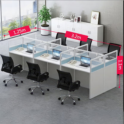 Office desk combination staff desk employee workstation screen and card slot