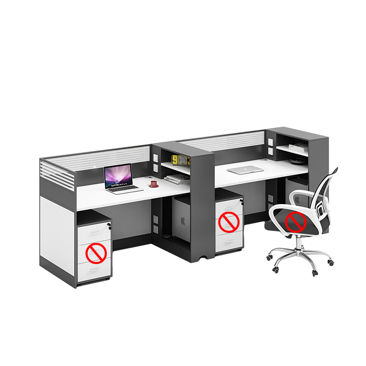 Staff office computer desk with card slot, office desk and chair combination