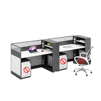 Staff office computer desk with card slot, office desk and chair combination