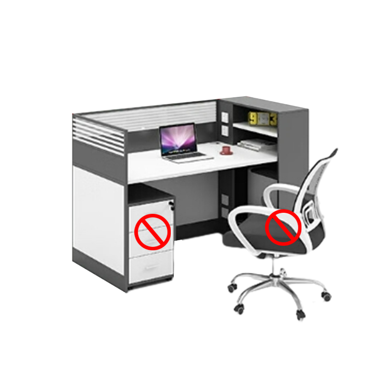 Staff office computer desk with card slot, office desk and chair combination