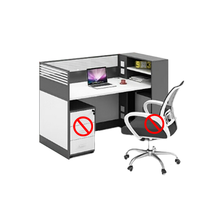 Staff office computer desk with card slot, office desk and chair combination