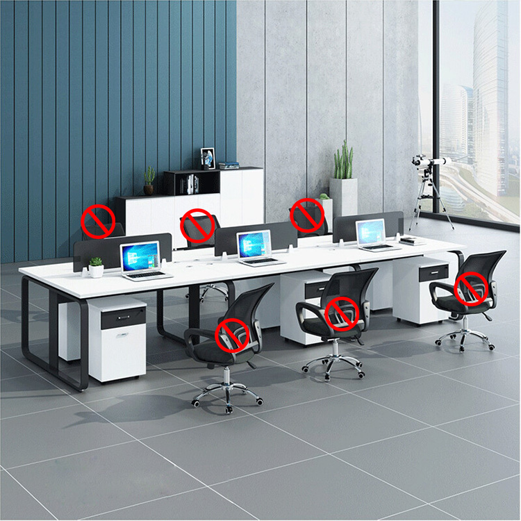 Simplified modern office employee desk, office desk