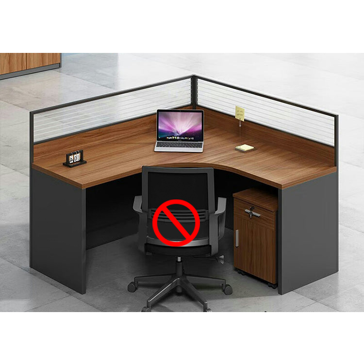 Office furniture staff desk and chair combination with screen workstation including cabinet