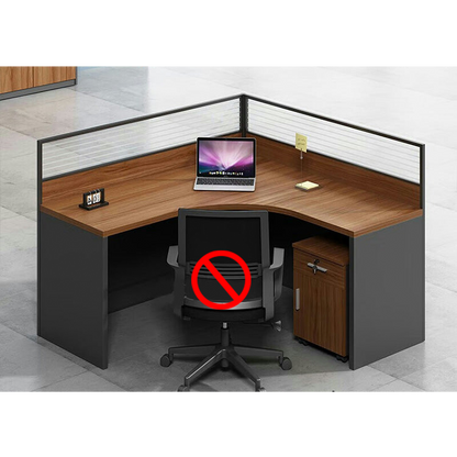 Office furniture staff desk and chair combination with screen workstation including cabinet