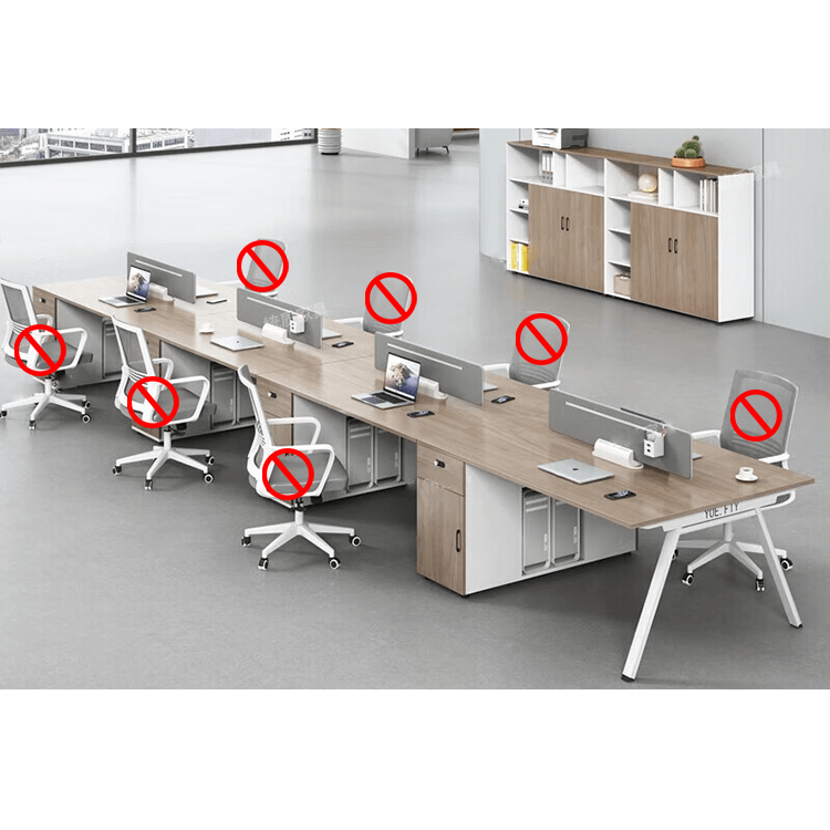 Office desk and chair combination, office card slot screen partition workstation