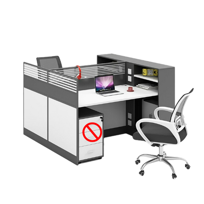 Staff office computer desk with card slot, office desk and chair combination