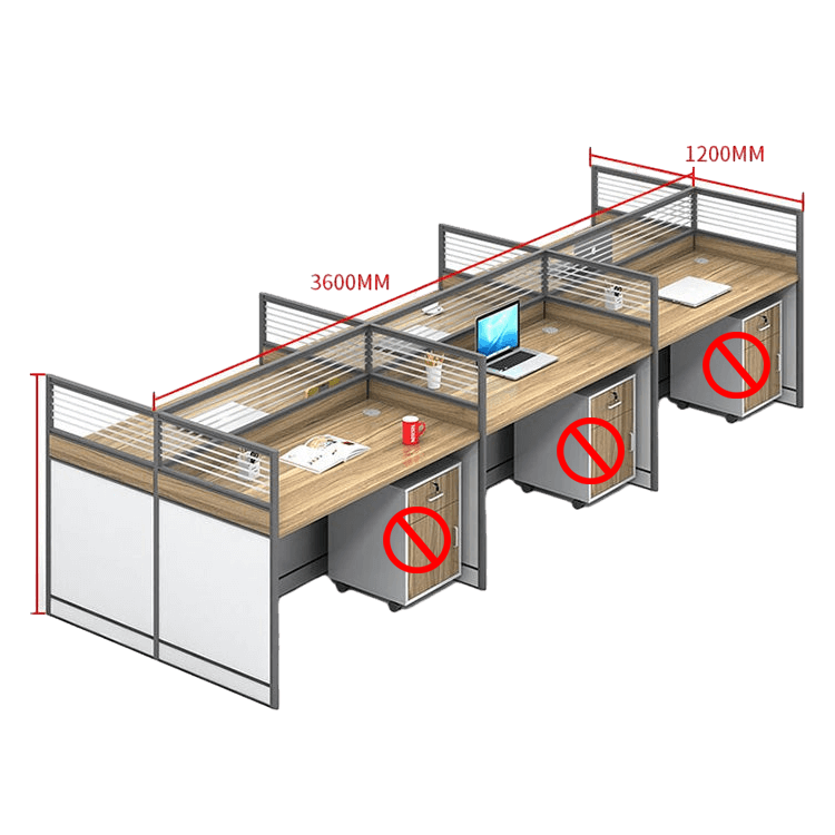 Creative curved employee desk, screen workstation, office desk and chair set