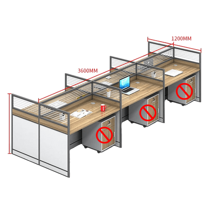 Creative curved employee desk, screen workstation, office desk and chair set