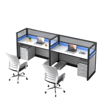 L shaped office desk computer desk, simple employee workstation staff desk