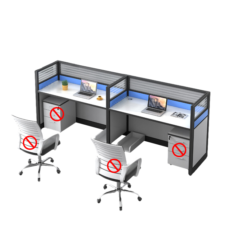 L shaped office desk computer desk, simple employee workstation staff desk