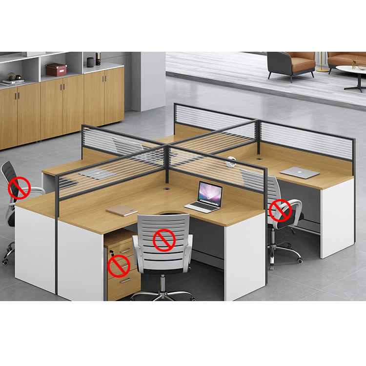 Modern multiple combination employee desk and computer desk, office desk and chair set