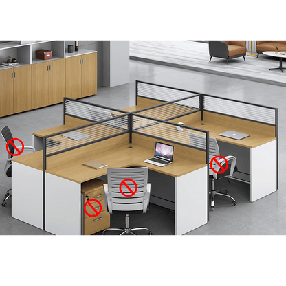 Modern multiple combination employee desk and computer desk, office desk and chair set