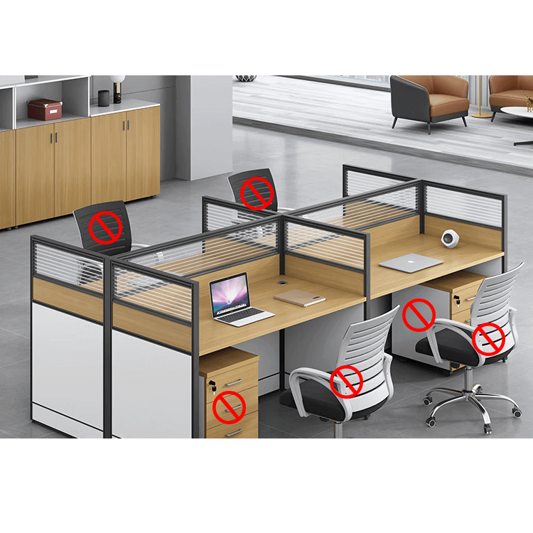 Modern multiple combination employee desk and computer desk, office desk and chair set