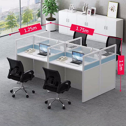 Office desk combination staff desk employee workstation screen and card slot