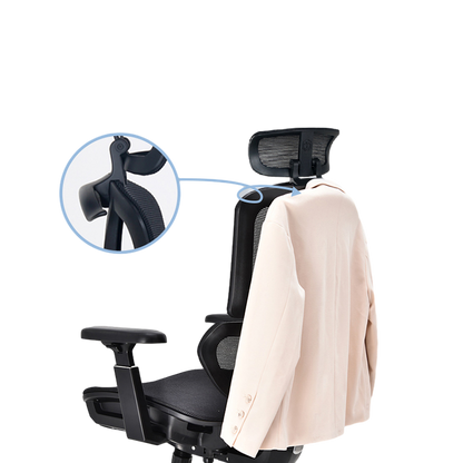 Ergonomic Two-part Backrest Office Chair with Footrest