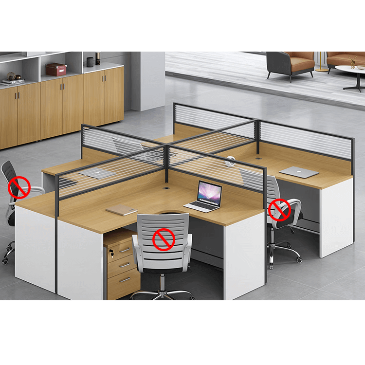 Modern multiple combination employee desk and computer desk, office desk and chair set