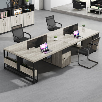 Commercial office desk and chair combination, with drawers for employee desk