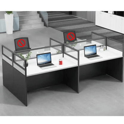 Curved surface office desk employee desk computer desk and chair combination