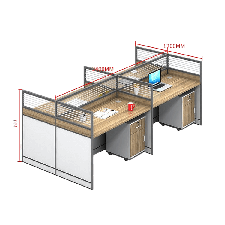 Creative curved employee desk, screen workstation, office desk and chair set