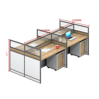 Creative curved employee desk, screen workstation, office desk and chair set