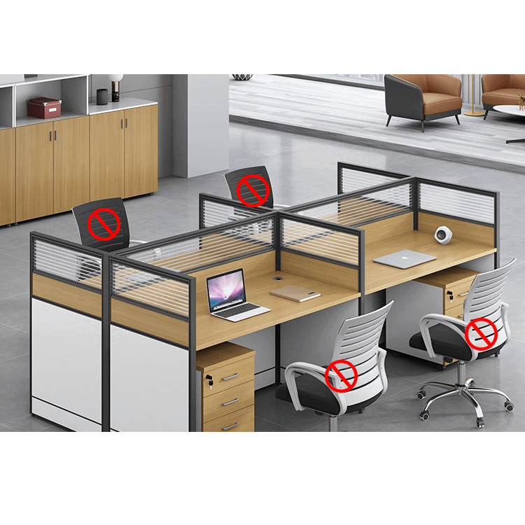 Modern multiple combination employee desk and computer desk, office desk and chair set