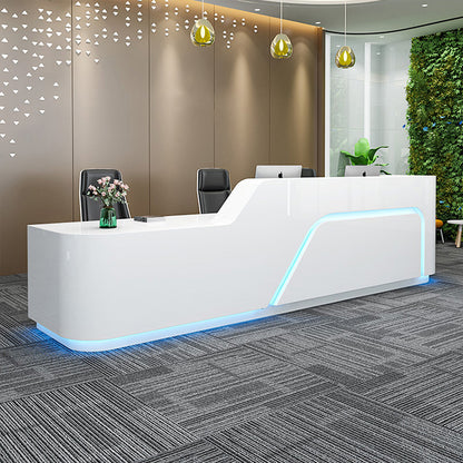 Business company reception desk white lacquer