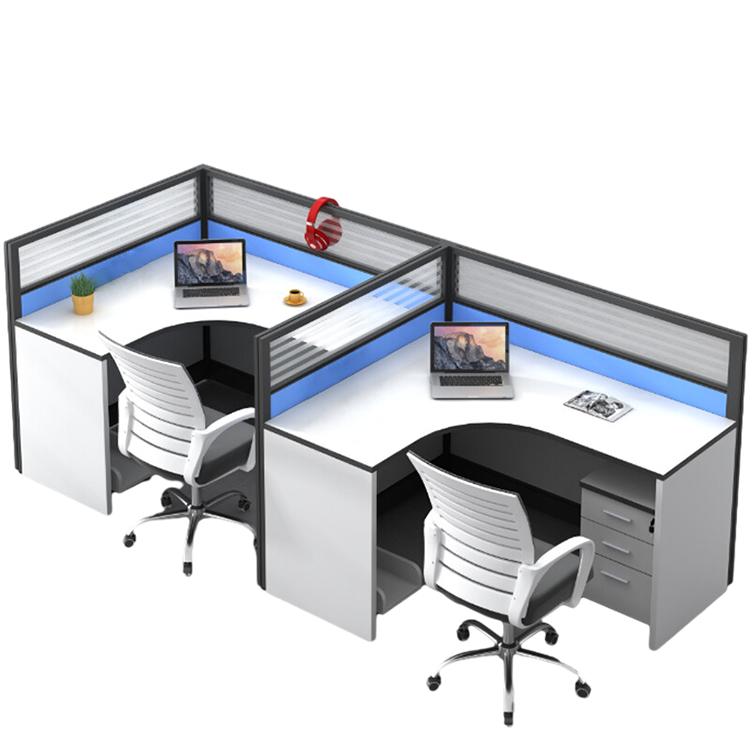 L shaped office desk computer desk, simple employee workstation staff desk