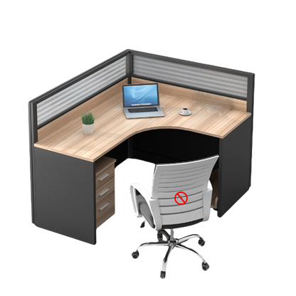 L shaped office desk computer desk, simple employee workstation staff desk