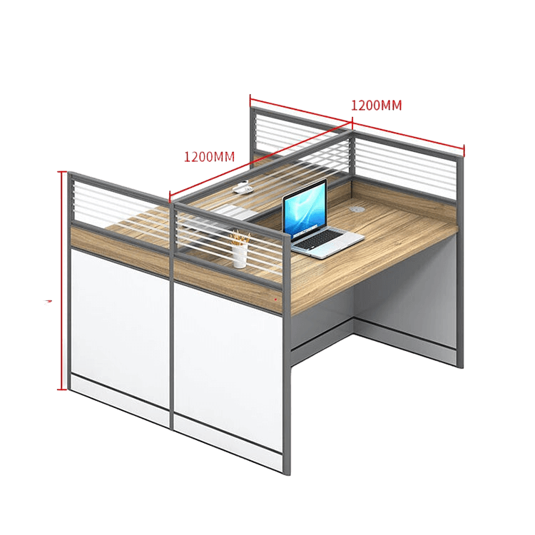 Creative curved employee desk, screen workstation, office desk and chair set