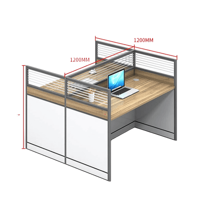 Creative curved employee desk, screen workstation, office desk and chair set