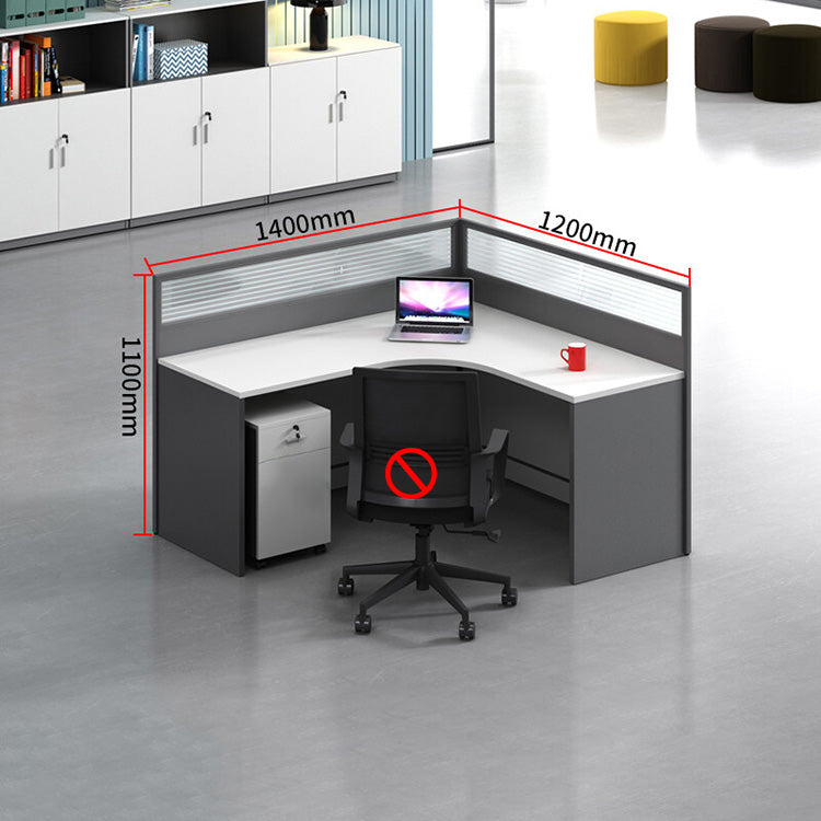 L shaped office desk employee desk multiple options with partition office desk and chair