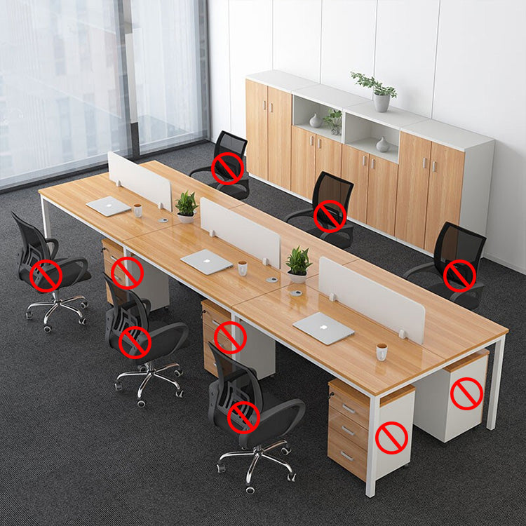 Simplified employee screen office desk and chair combination, freely configurable workstation