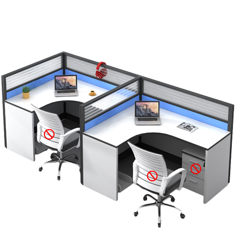 L shaped office desk computer desk, simple employee workstation staff desk