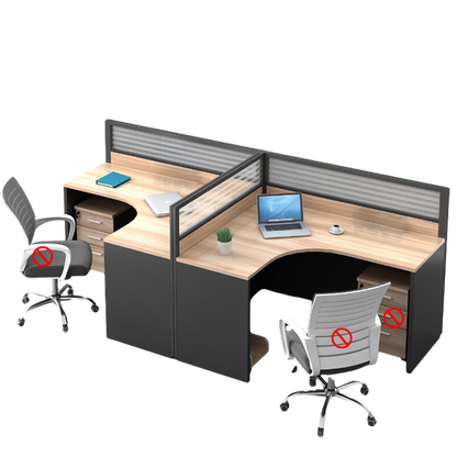 L shaped office desk computer desk, simple employee workstation staff desk