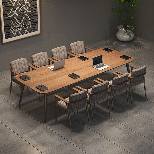 Solid Wood Rounded Corner Negotiation Table Conference Table