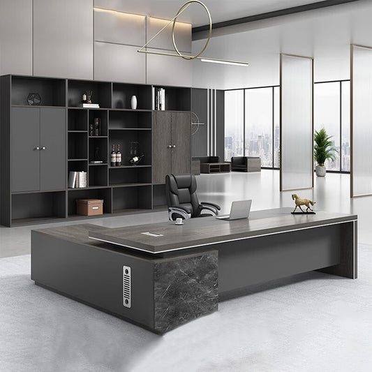 Sleek and Modern Executive Manager Desk and Chair Combination