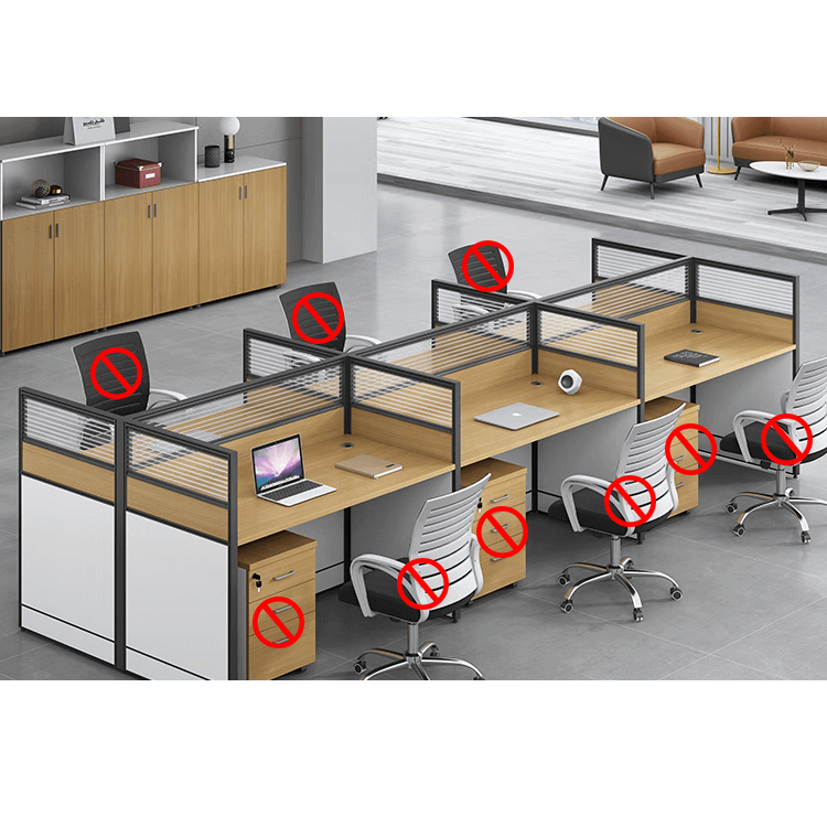 Modern multiple combination employee desk and computer desk, office desk and chair set