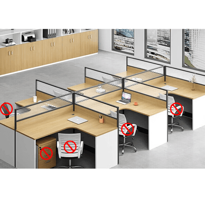 Modern multiple combination employee desk and computer desk, office desk and chair set