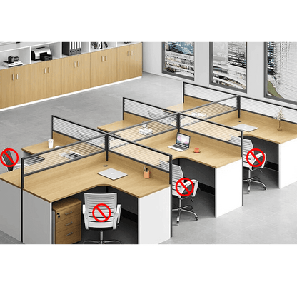 Modern multiple combination employee desk and computer desk, office desk and chair set