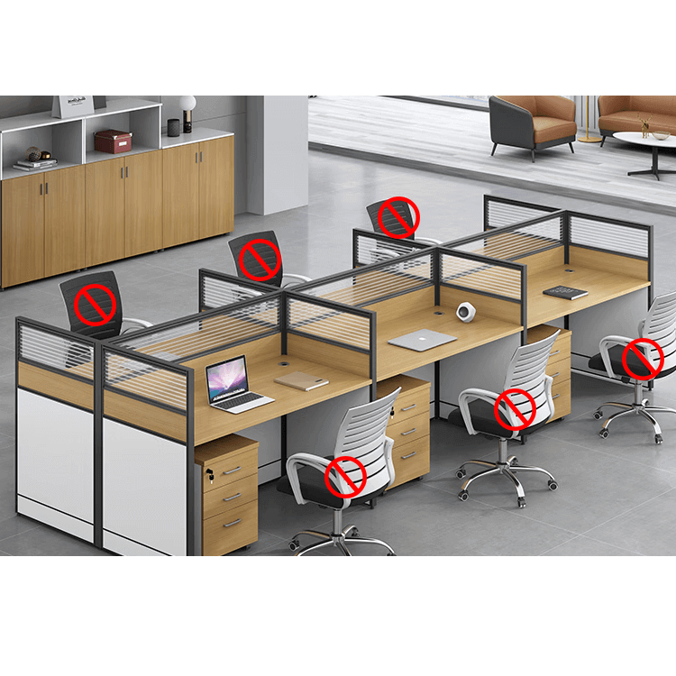 Modern multiple combination employee desk and computer desk, office desk and chair set