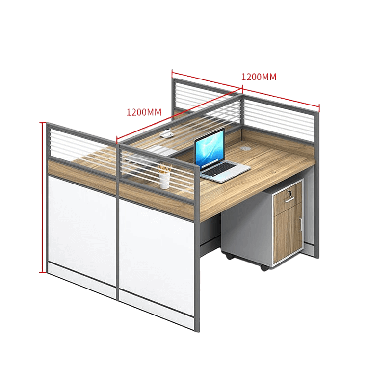 Creative curved employee desk, screen workstation, office desk and chair set