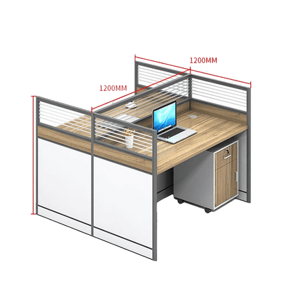 Creative curved employee desk, screen workstation, office desk and chair set