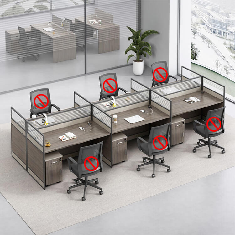 Thickened office desk, multiperson workstations, employee desk and chair set