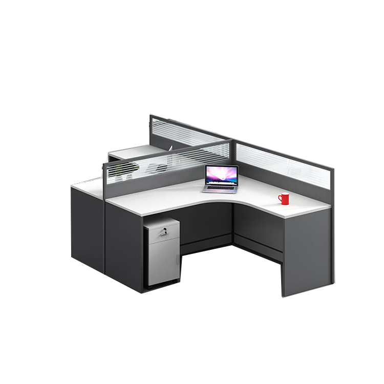 L shaped office desk employee desk multiple options with partition office desk and chair