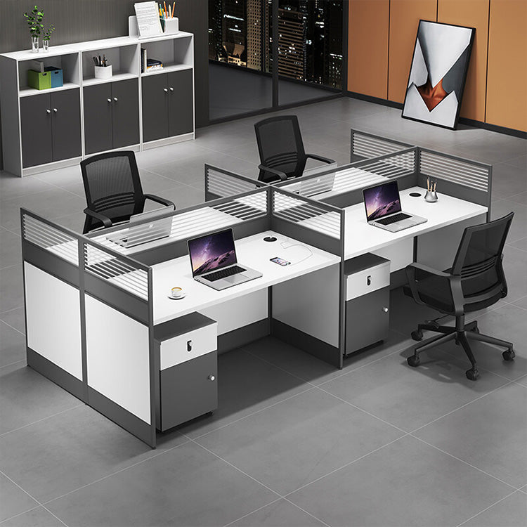 Simplified modern employee desk screen workstation office desk and chair combination