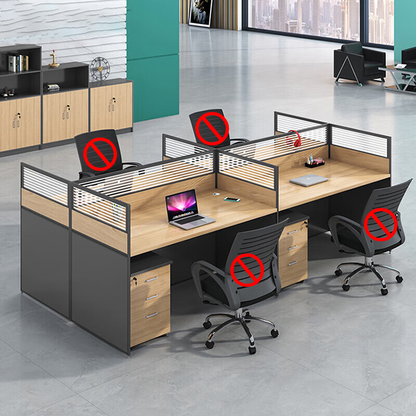 Office staff desk, employee workstation, office desk and chair combination