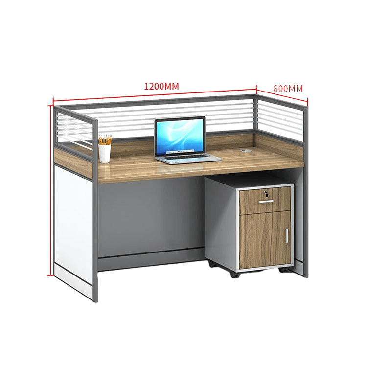 Creative curved employee desk, screen workstation, office desk and chair set