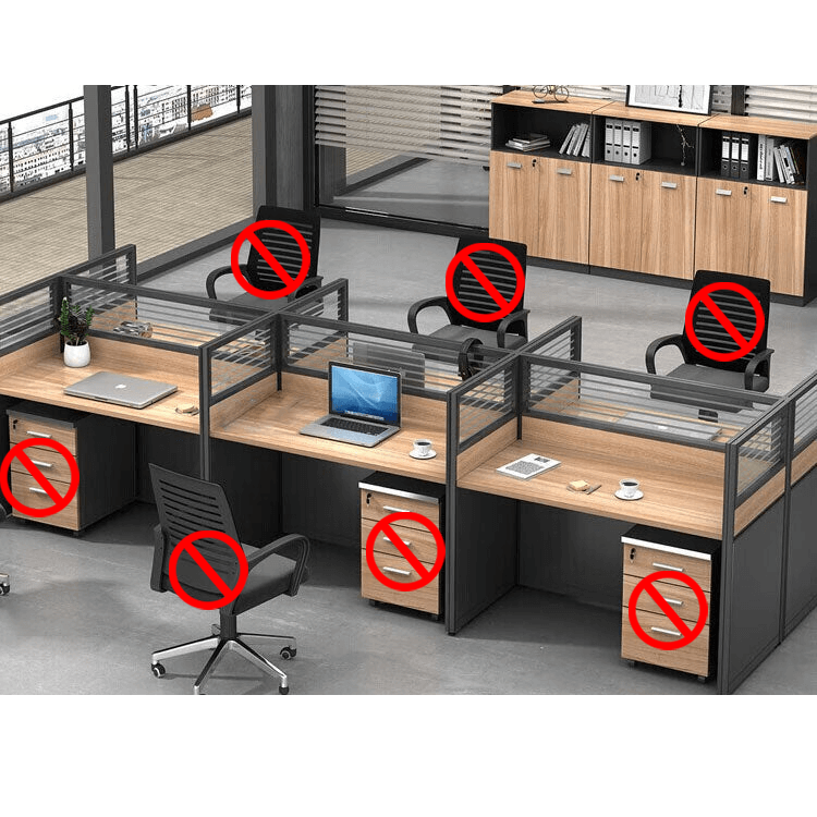 Freely configurable office desk, employee computer desk