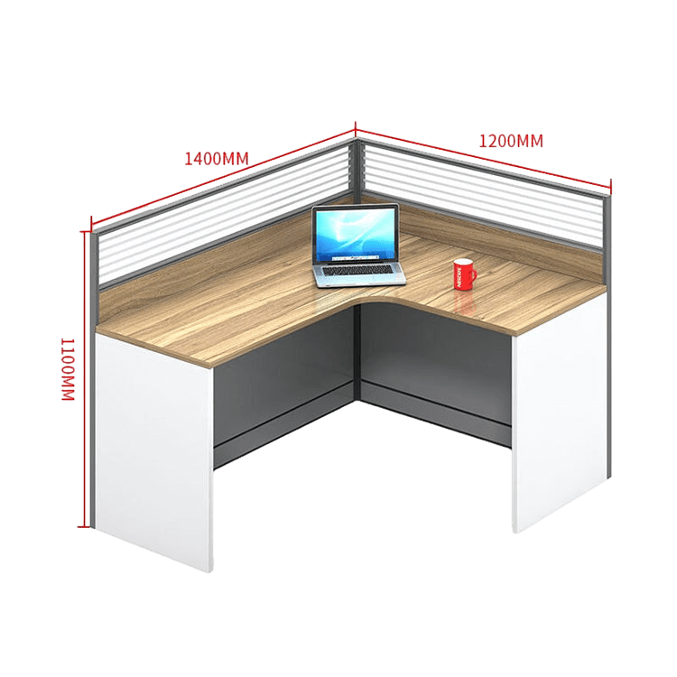 Creative curved employee desk, screen workstation, office desk and chair set