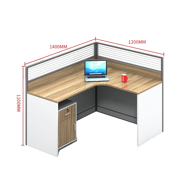 Creative curved employee desk, screen workstation, office desk and chair set